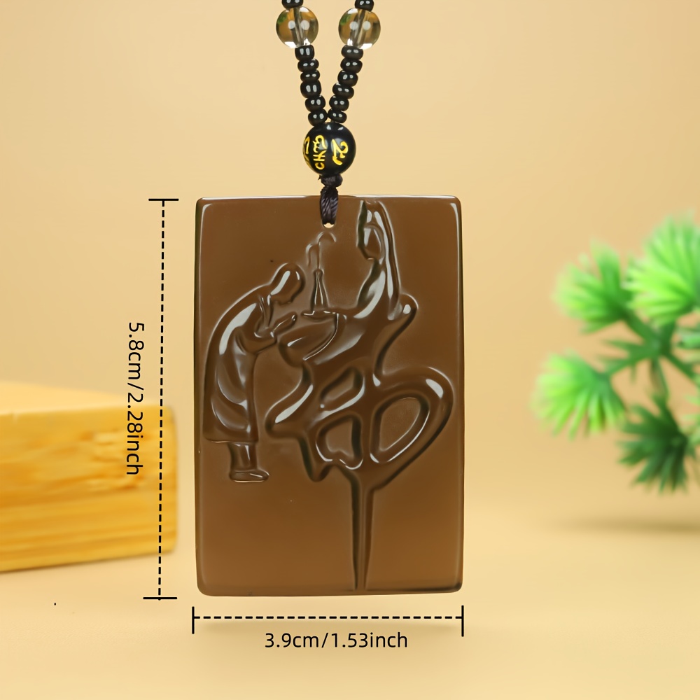 Men's Casual Stone Pendant Necklace, Stylish Accessory